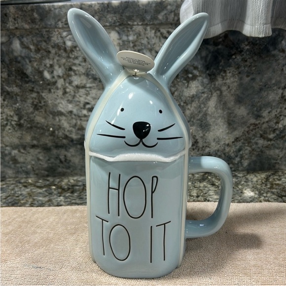 Rae Dunn Other - NWT Rae Dunn HOP TO IT Mug with Bunny Topper
